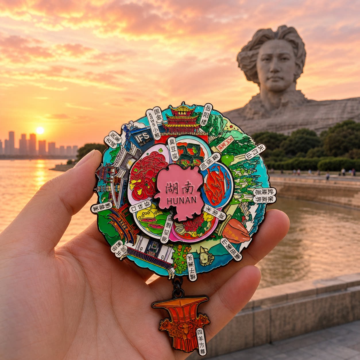 【湖南系列】金属长沙橘子洲头凤凰古城张家界天门山冰箱贴合集