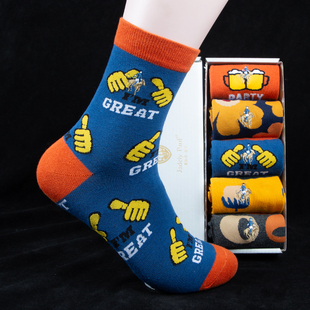 秋冬嘉德利保罗polo男袜子中筒袜纯棉防臭ins潮流长袜男生运动袜