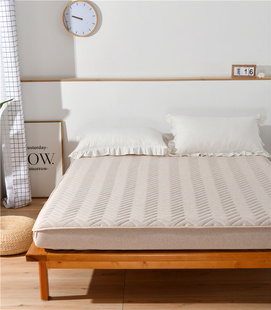 镇店之宝外贸A类母婴有机彩棉绗缝床笠床垫保护套床褥垫薄款垫被