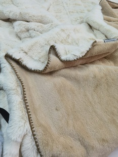 休闲毯 奢华尊贵外贸出口原单仿兔毛毯子出口貂绒兔毛毯 沙发毯
