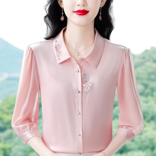 真丝衬衫女桑蚕丝上衣潮