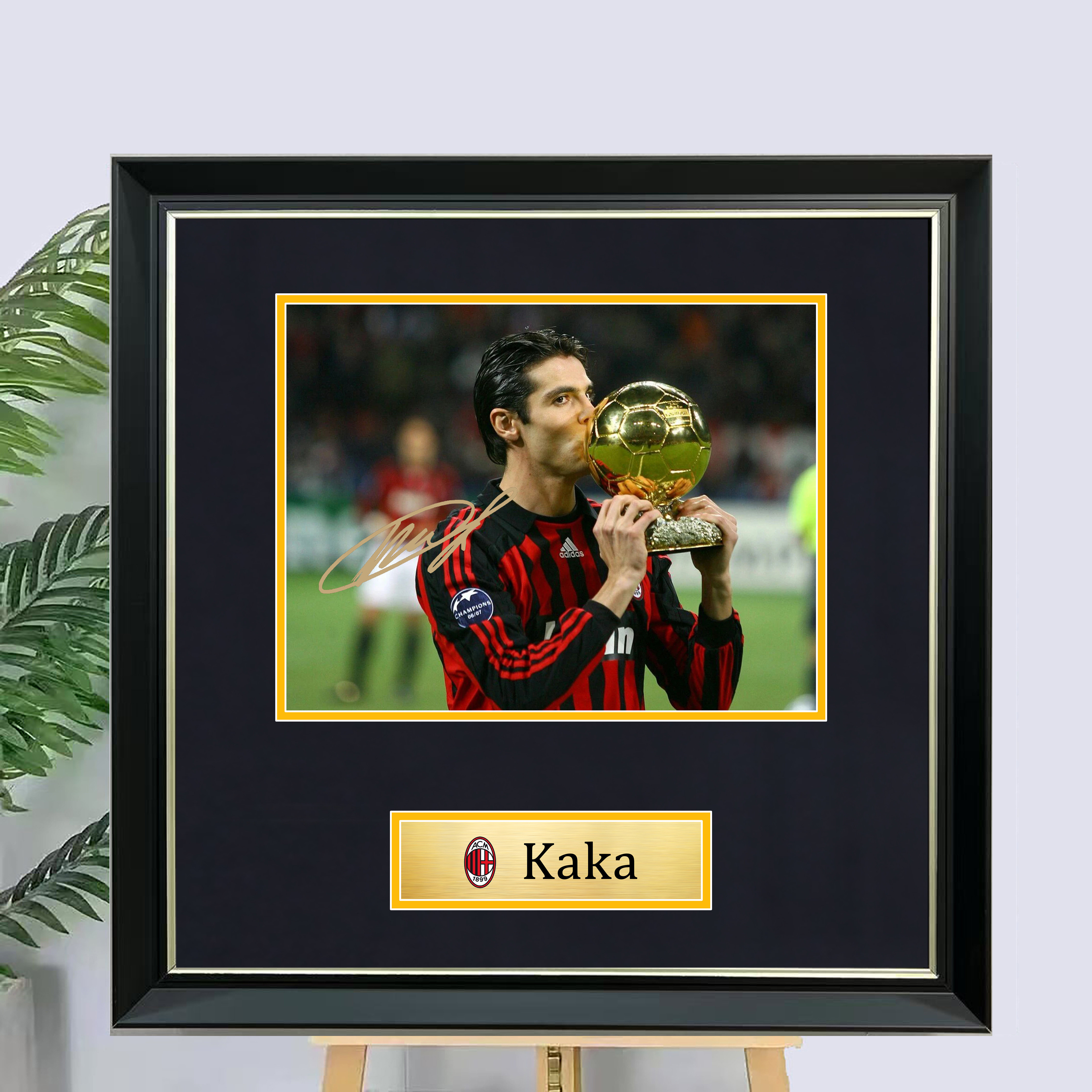 定制足球卡卡签名照片装裱相框裱框球衣装饰画NBA海报裱框收藏