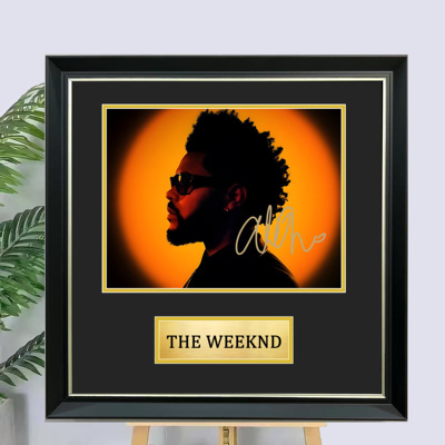 The Weeknd威肯盆栽哥 签名照片装裱相框裱框装饰画海报裱框收藏