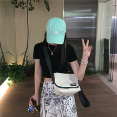 Real shot! Real price! Korean version summer short style, loose navel, versatile, simple Short Sleeve Tee