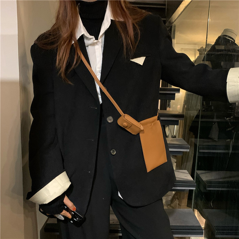 Real shot! Real price! Korean spring corduroy loose temperament single breasted casual suit coat