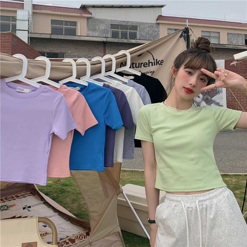 Real shot! Real price! Korean summer short vest Short Sleeve Tee 8 color in