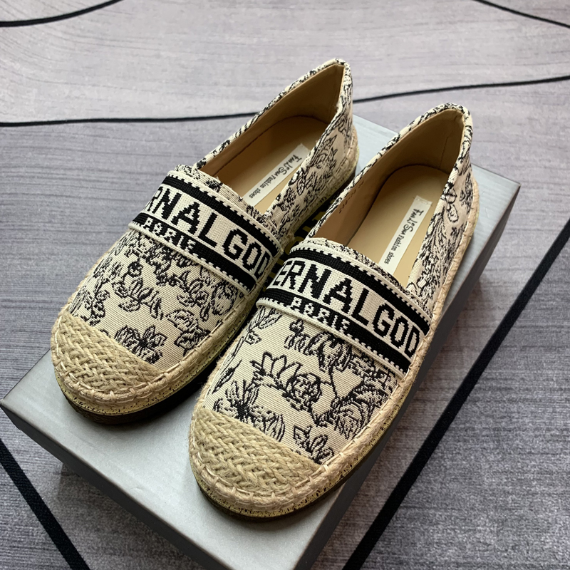 懒人帆布鞋乐福草编渔夫鞋乐福鞋