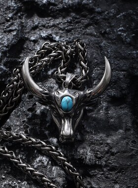 欧美男士朋克风生肖牛ins毛衣链