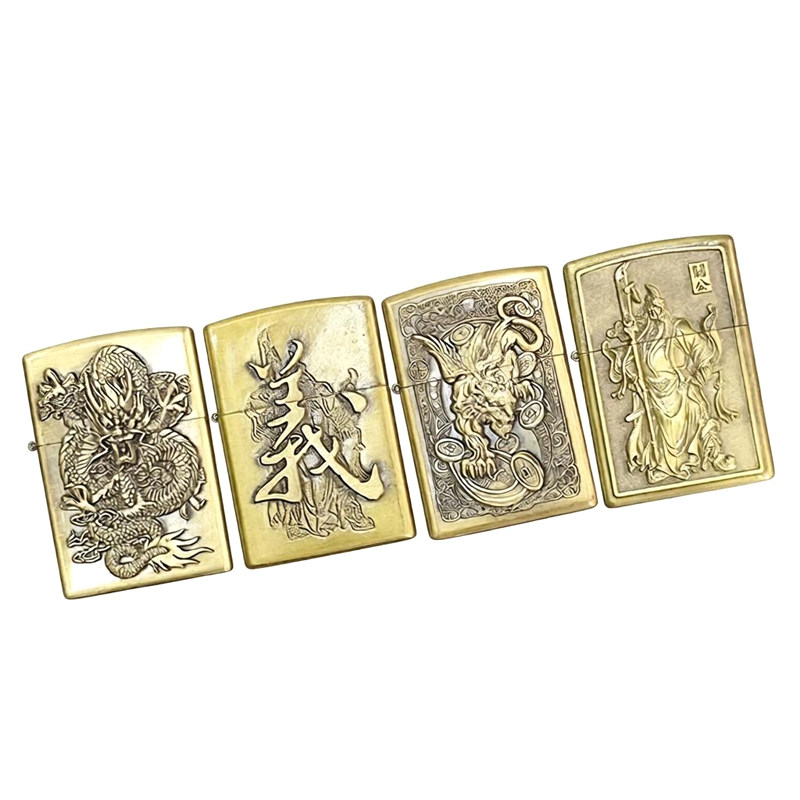 经典男士浮雕青铜色煤油打火机家用常规常备家用普通立体浮雕油机