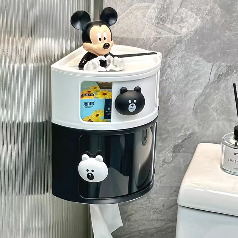 奶油风壁挂式纸巾盒卫生间免打孔