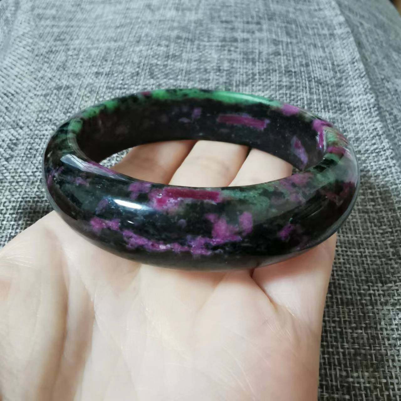 ｛珑心珠宝｝樱花漫舞 大块红宝石 古色 红绿宝手镯 有证书