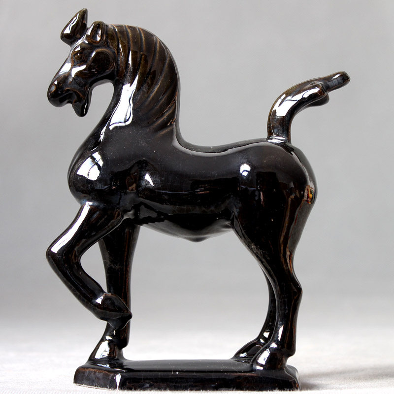 陶瓷马摆件唐三彩小红马家居装饰工艺品马到成功青龙马陶瓷生肖马