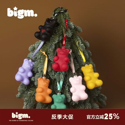 bigm小众幸运小熊软糖玻璃圣诞树新年挂饰盲盒女朋友节日礼物潮玩
