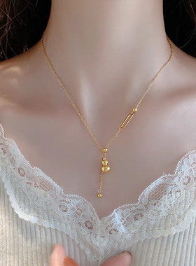 精致时尚百搭钛钢葫芦项链轻奢气质INS风个性风潮网红款优雅高级