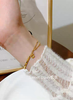 新款高级感小蛮腰老花不掉色四叶花手链小众设计高级感时尚百搭