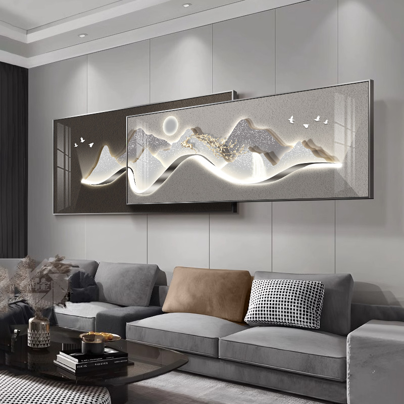 现代轻奢客厅装饰画 画抽象极简风沙发背景墙壁画 画高级黑白灰叠