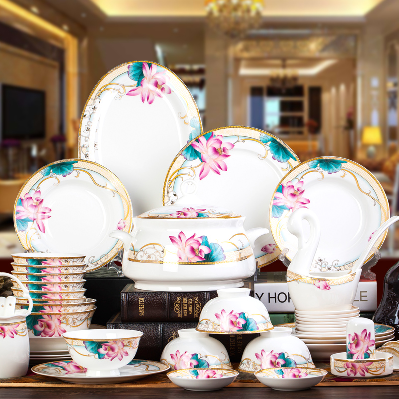 景德镇餐具套装中式碗碟简约家用