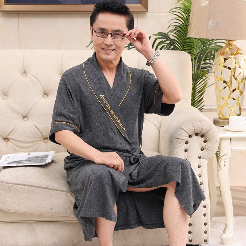 夏季加肥特大码睡袍男士纯棉短袖240斤中年肥佬全棉浴袍睡衣爸爸,女士内衣/男士内衣/家居服,睡袍/浴袍,淘宝优惠券,粉丝福利购,淘宝优惠卷
