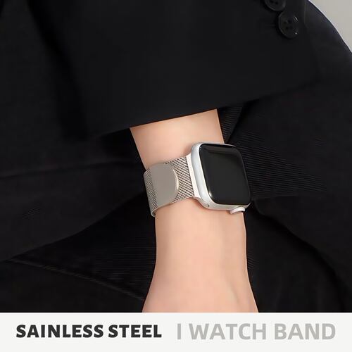 适用苹果iwatch表带米兰尼斯s10磁吸applewatchse金属s987手表带