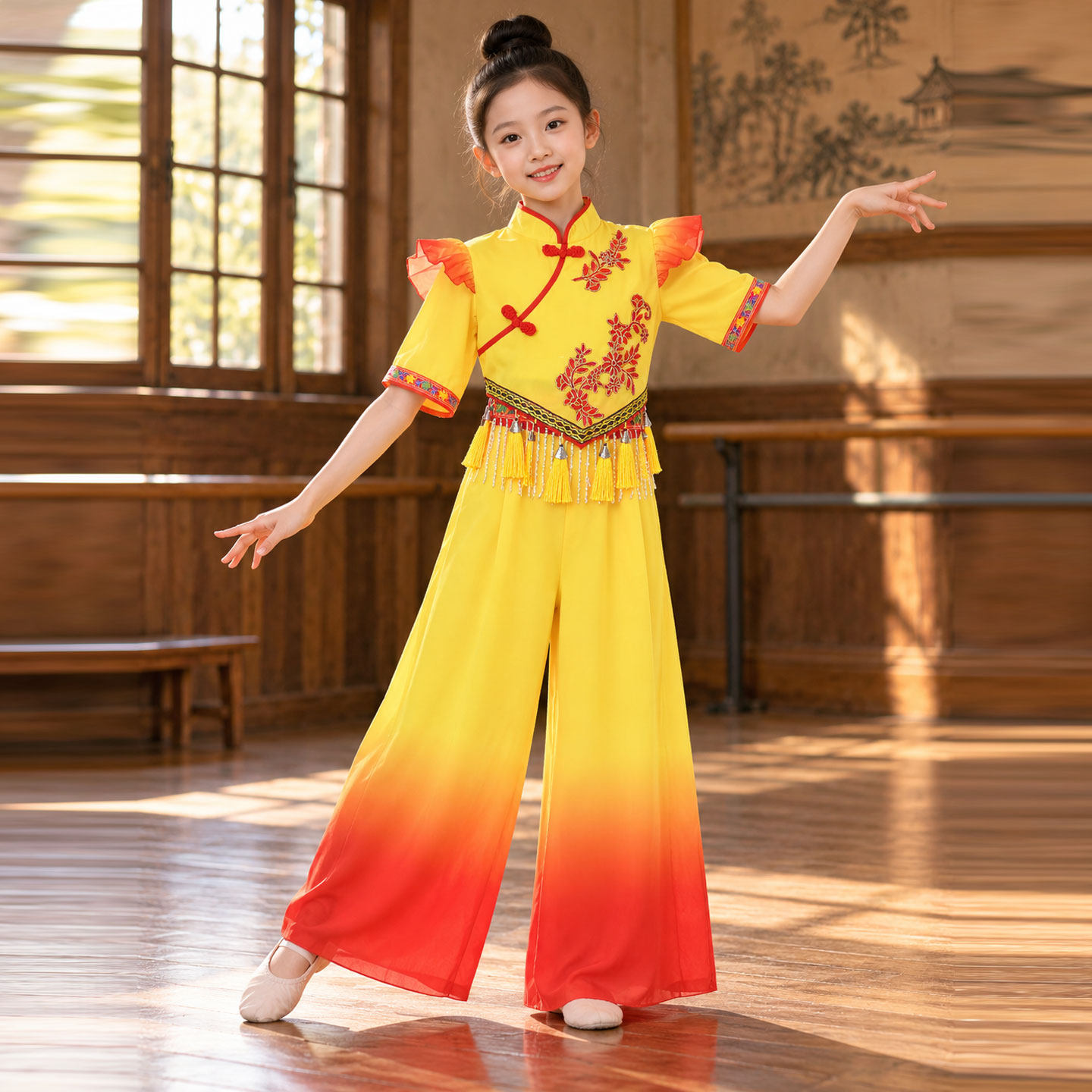 灯忆故乡情女童中国风舞蹈演出服