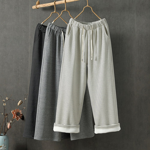 2025秋冬新款加绒糯米裤