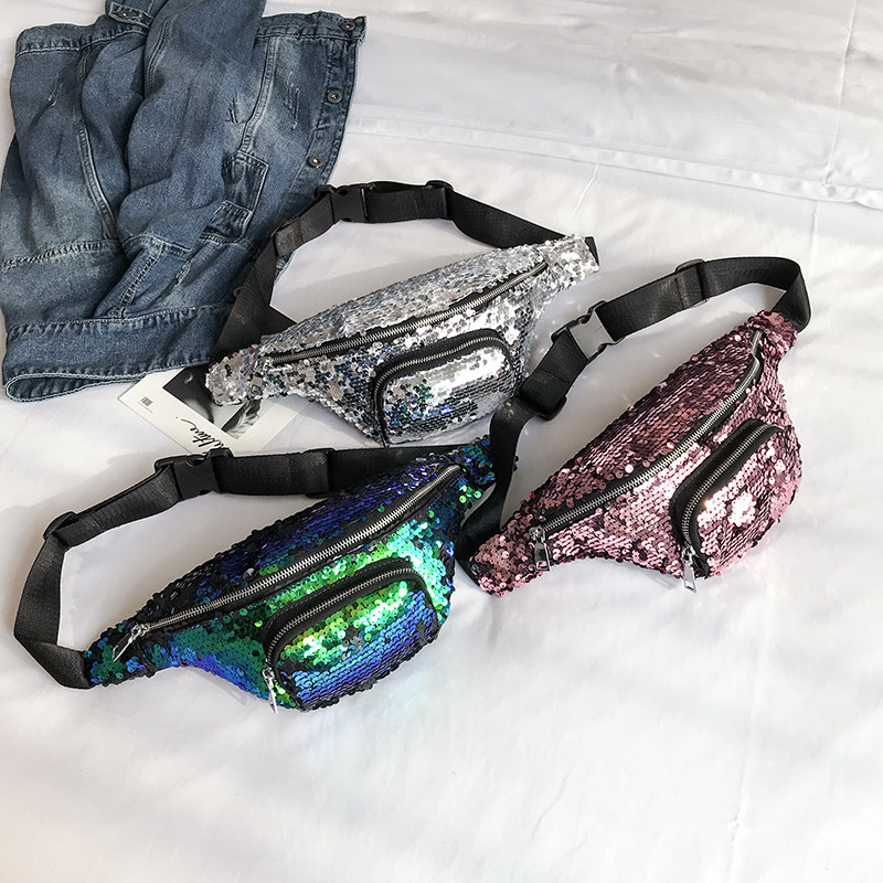 leisure time street Sequins Waist pack Hip-hop Trend Chest pack fashion Diagonal Bag personality Versatile Bagin the Leather/Lady bags/Men's bag, Ms. bags  category - from Buy2taobao.com to provide professional Taobao agent buy service