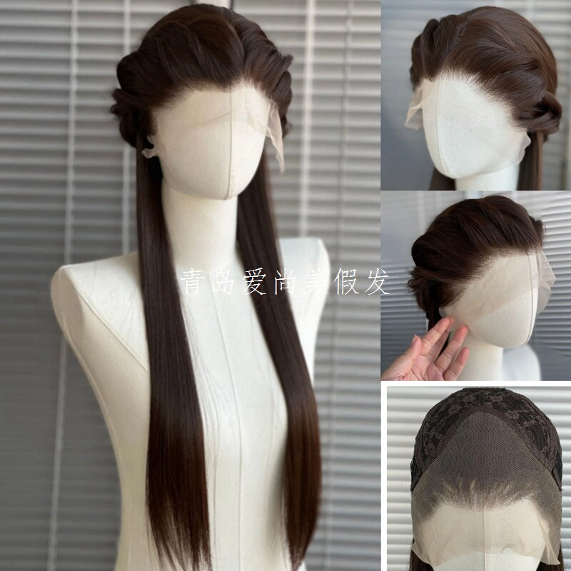 古风汉服手勾蕾丝长直发假发