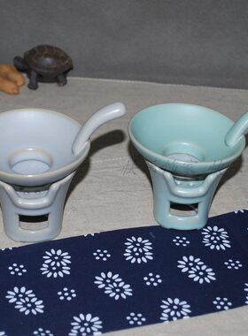 【快乐饰家】承艺 茶配件 茶漏/滤网 茶道用品 汝窑开片茶漏