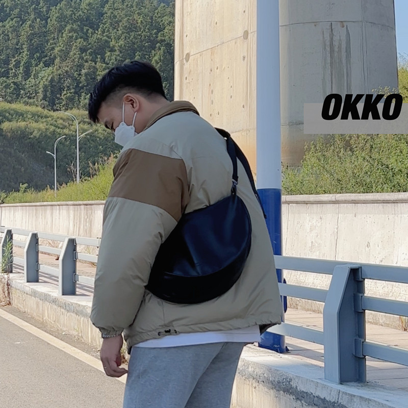 OKKO冬季棉服男韩版时尚立领宽松休闲面包服撞色加厚保暖棉衣外套