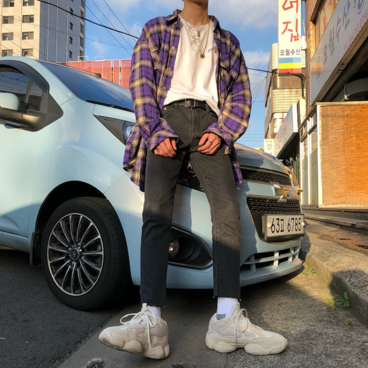 OKKO周边牛仔裤韩版简约ins潮流黑灰小脚裤显瘦修身百搭男士裤子