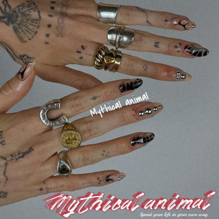 赛亚人！高级氛围感沙丘废土风机械姬穿戴甲赛博朋克纯手工欧美甲