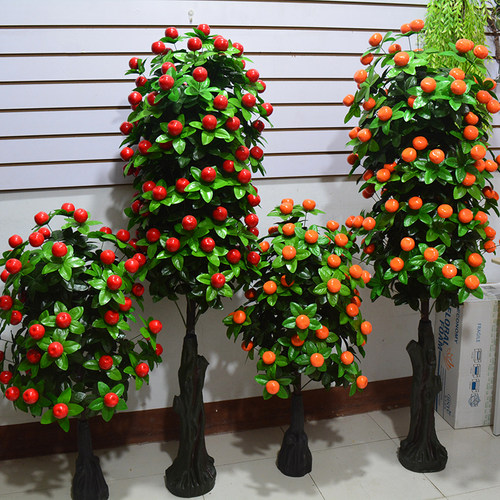 红苹果金桔仿真植物大型落地假树