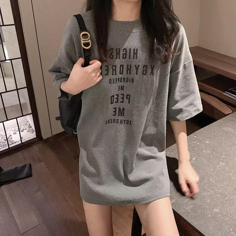 印花女装2021夏季新款打底修身上衣短袖T恤女韩版中长款时尚|ruв категории Женская одежда, футболка - от Buy2taobao.com для оказания профессиональной услуги покупки агента Taobao