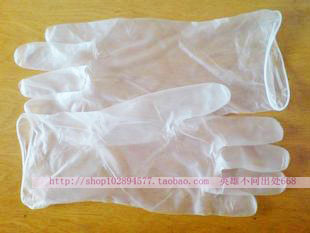 一次性PVC手套 美发 推油纹身 100支每盒大中小3个号美容化妆工具