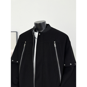 【现货】25秋新美式复古拼接棒球服拉链夹克呢外套 705-W8867-P95图片