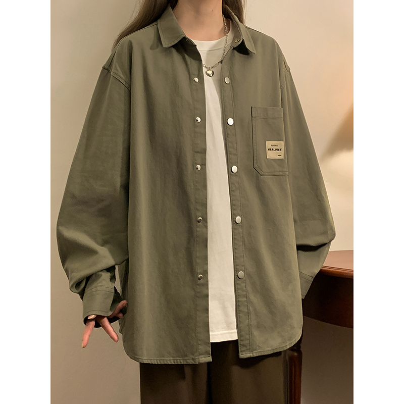 2025秋装新工装休闲长袖衬衣外套男衬衫港风705-CH507-P63控98，男装衬衫，星座705