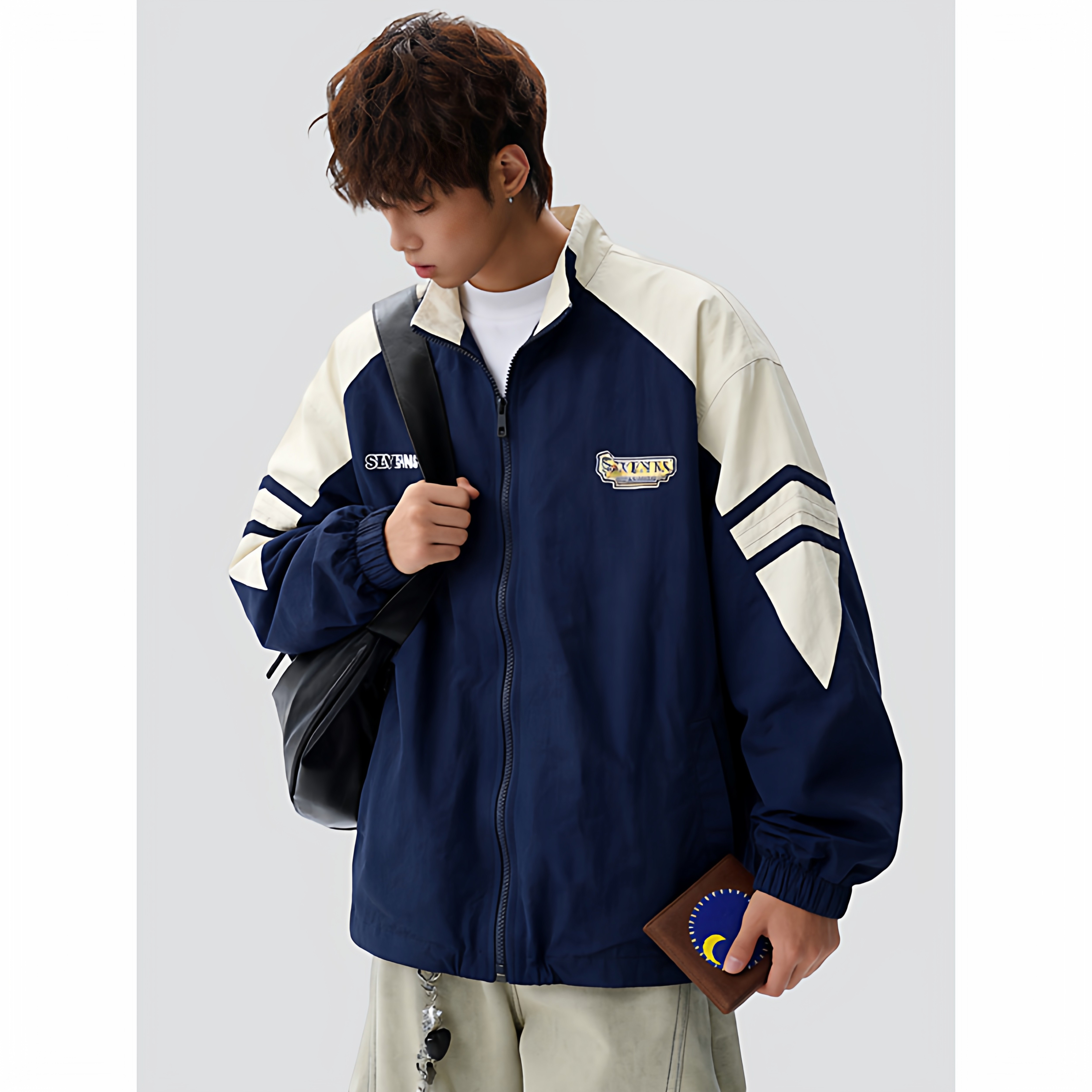 26春山系拼接撞色立领夹克男士春秋潮牌百搭外套705-JK5903-特P63,男装夹克,星座705