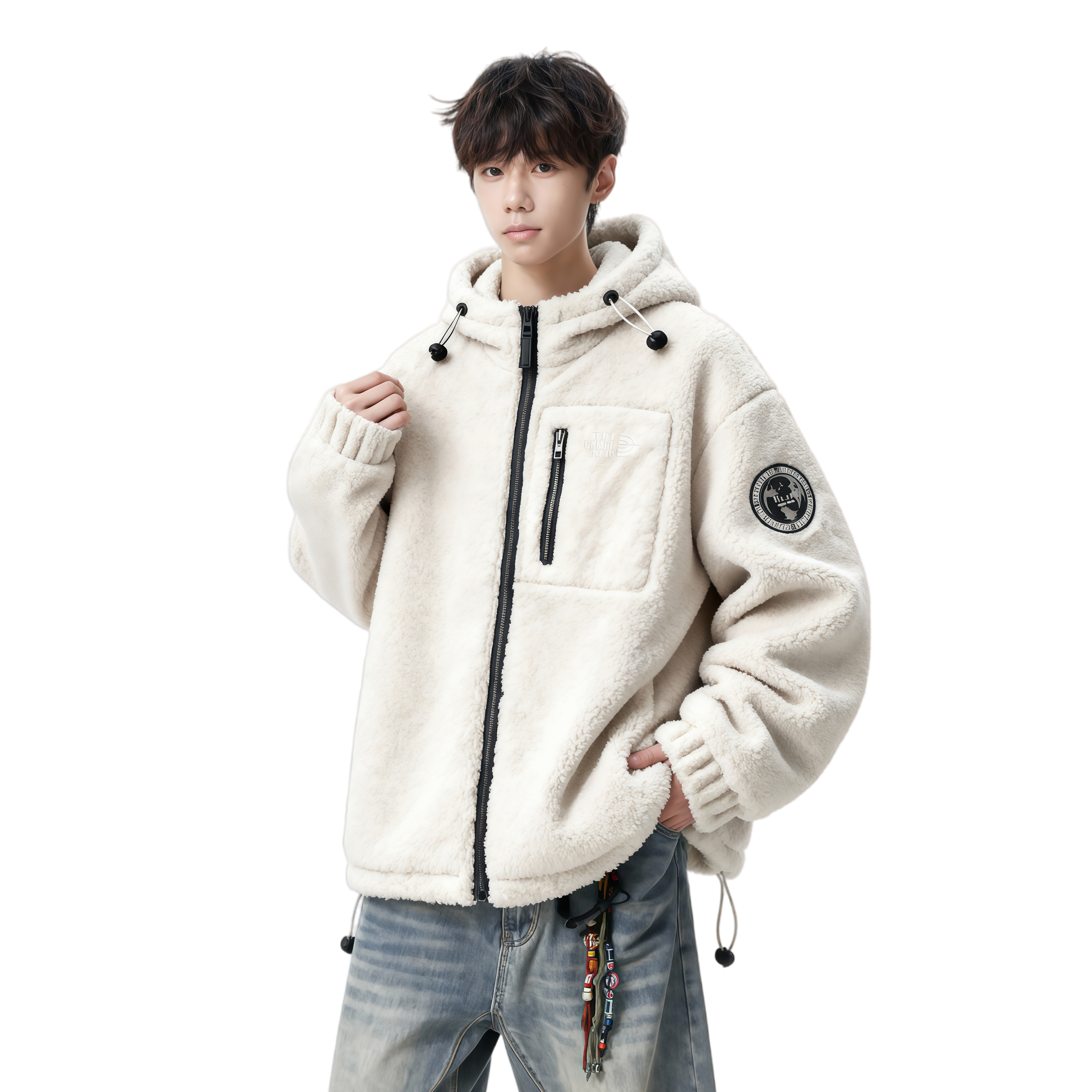 25新过冬大克重羊羔绒贴标刺绣棉衣男外套加棉加厚705-M01-P118,男装棉衣,星座705
