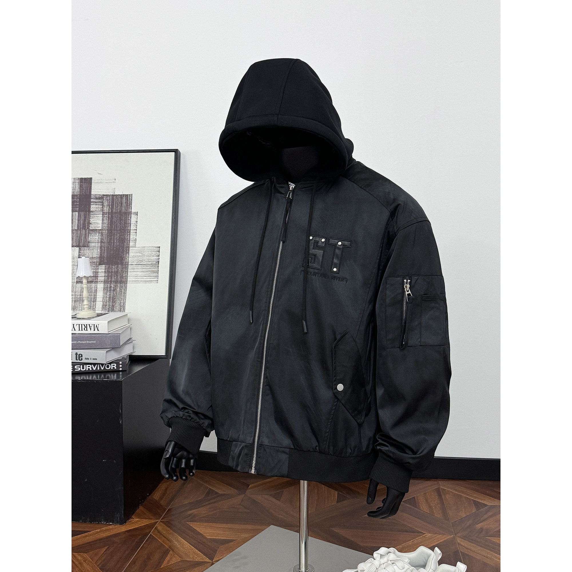 2025冬新款美式高街潮扎染可拆帽棒球领加厚棉衣外套705-M76-P125,男装棉衣,星座705