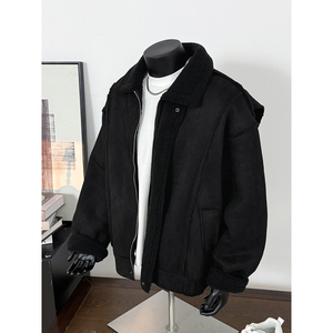25冬季新款美拉德皮毛一体加厚外套保暖机车棉服潮705-M72-P120图片
