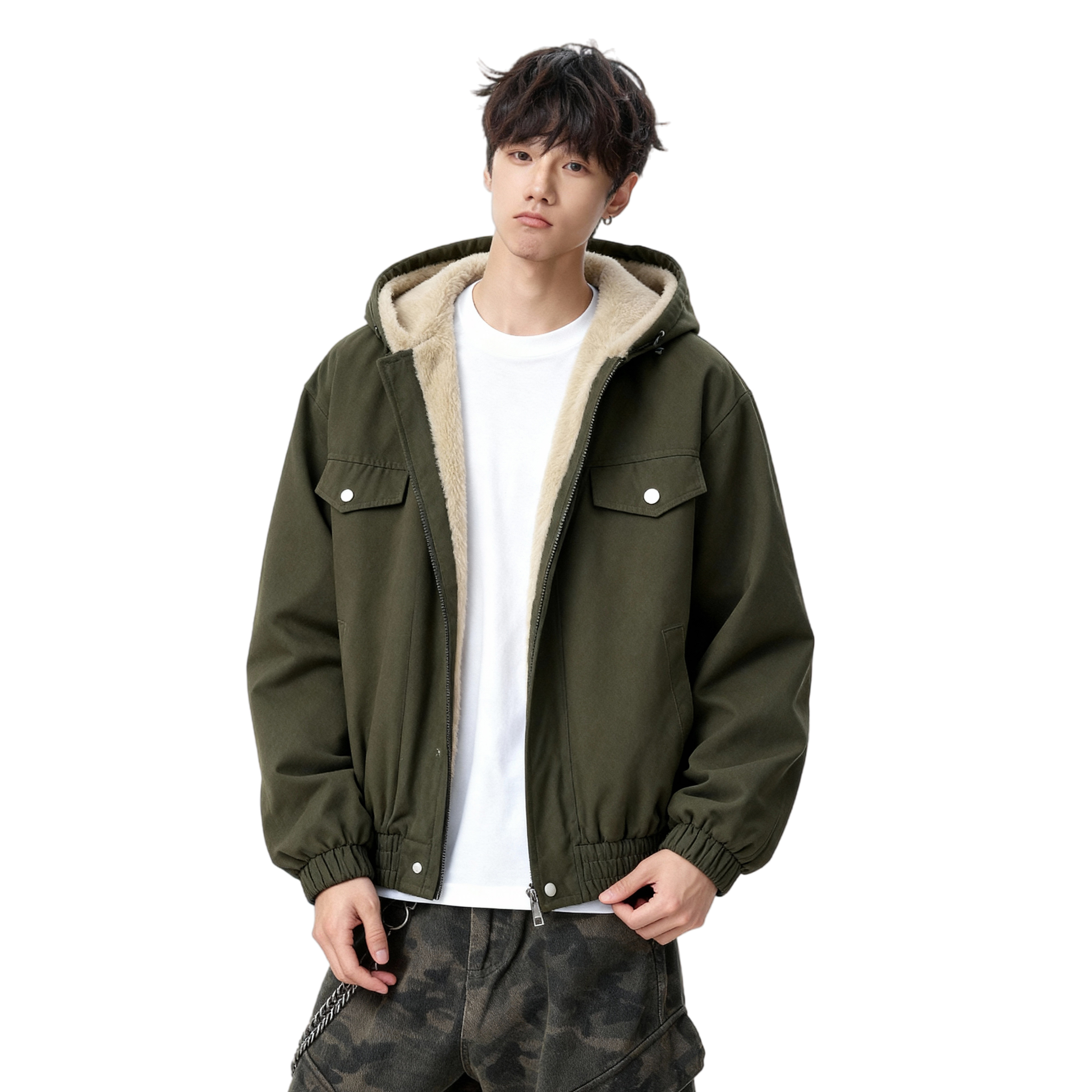 25冬新潮美式连帽座山雕内里全毛加厚保暖外套705-M75-P118限218,男装棉衣,星座705