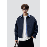 26春美式格子翻领潮拼接男士外套高级宽松短款上衣705-JK5886-P75，女装短外套，星座705