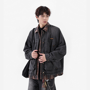 【现货】25秋新款牛仔水洗假两件时尚男夹克外套 705-W8852-P128图片