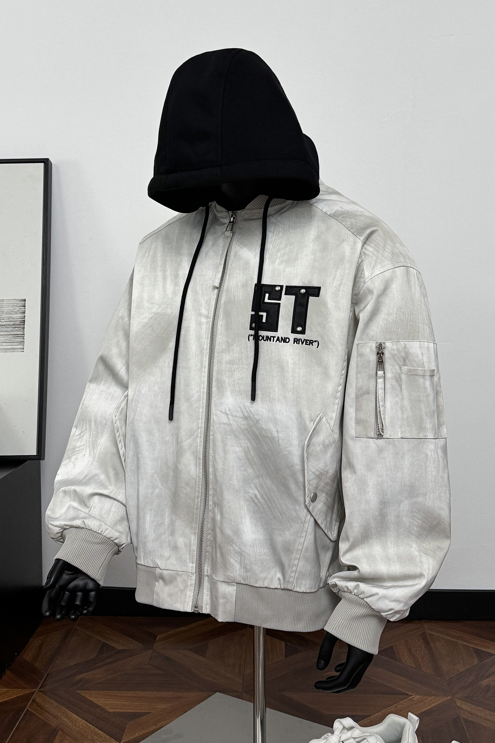2025冬新款美式高街潮扎染可拆帽棒球领加厚棉衣外套705-M76-P125,男装棉衣,星座705