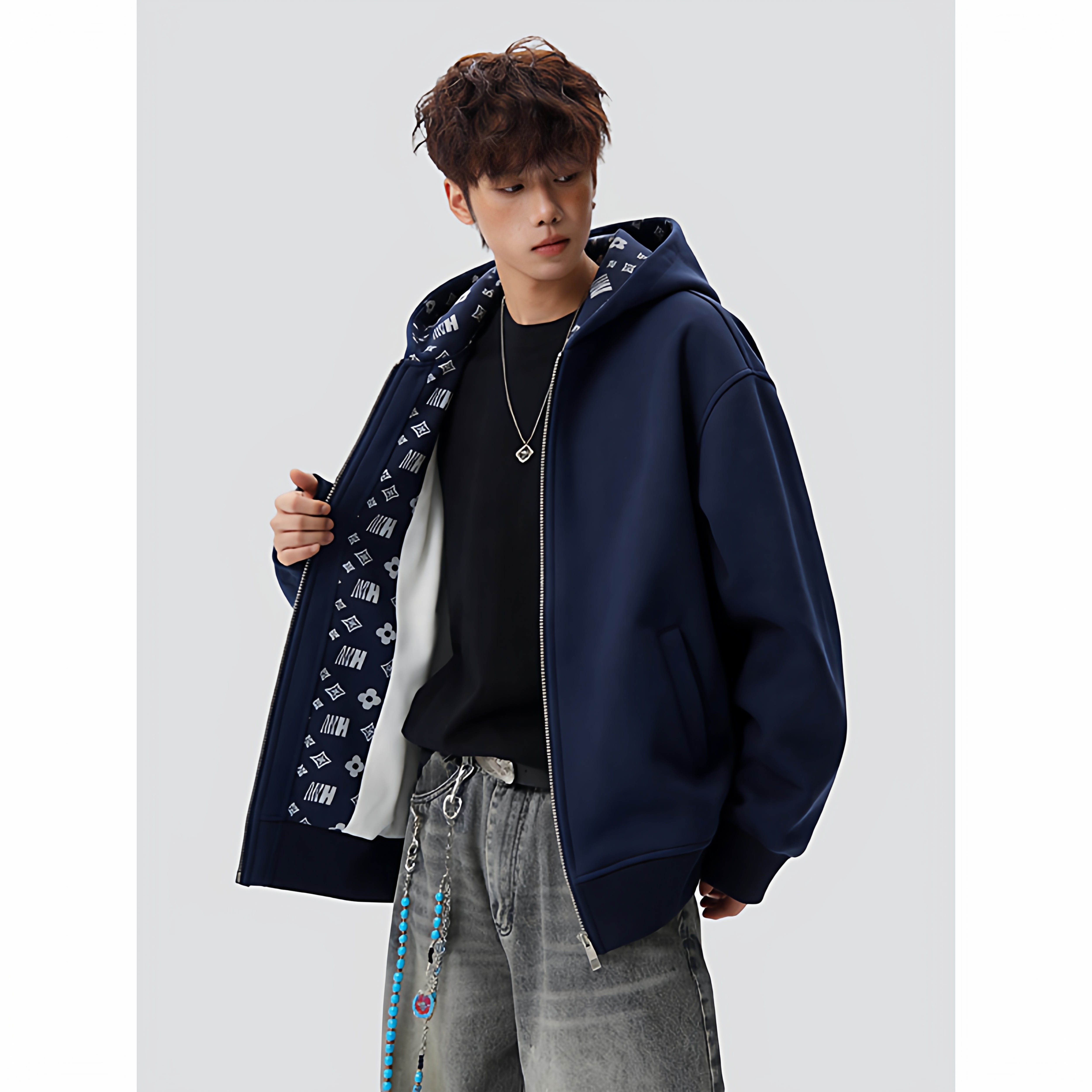 26春美式春季休闲连帽开衫卫衣宽松印花百搭外套705-jk5902-P45，女装短外套，星座705