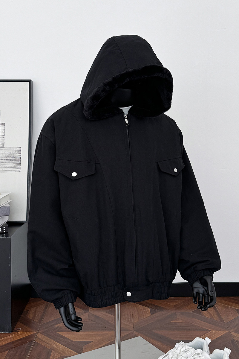 25冬新潮美式连帽座山雕全毛加厚保暖棉服外套705-M75-P118限218,男装棉衣,星座705