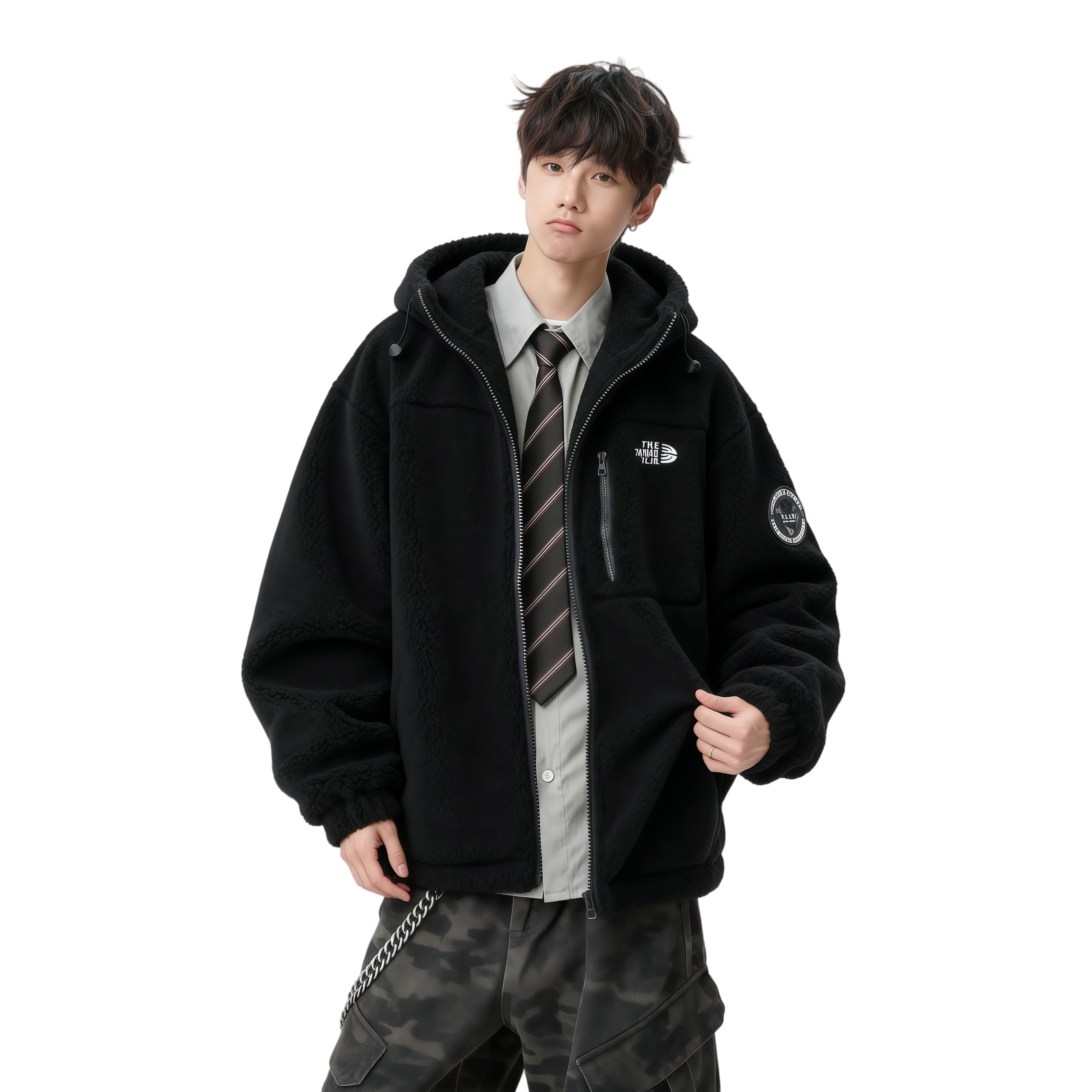 25新过冬大克重羊羔绒贴标刺绣棉衣男外套加棉加厚705-M01-P118,男装棉衣,星座705