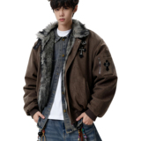 25冬复古美拉德毛领加厚暖外套宽松十字架潮棉服特批M3691-P108，男装棉衣，星座705