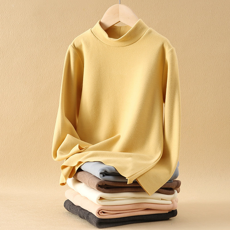 儿童保暖衣半高领暖绒加厚打底衫