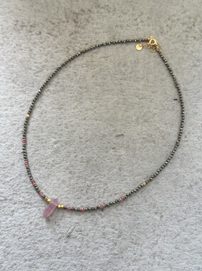 AIHPOS 索壹陆925银黄铁矿粉晶项链